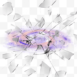 紫色银河宇宙玻璃炸裂破碎