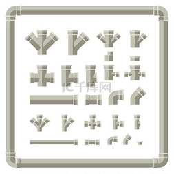 排水管道图片_工程下水道系统的零件和管道。