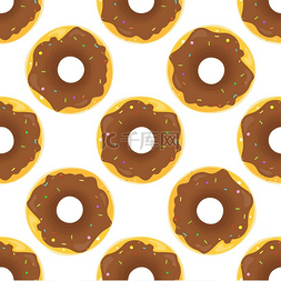 巧克力甜甜圈图片_甜甜圈无缝背景纹理图案甜甜圈无