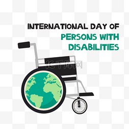 残疾人关爱图片_绿色地球轮椅国际残疾人日
