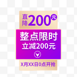 促销优惠紫色渐变电商通用标签