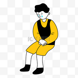 学校暴力插画黄色衣服哭泣男孩