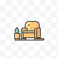 黄色商务座椅icon