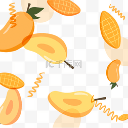 美味卡通水果图片_好吃的橙色芒果水果边框