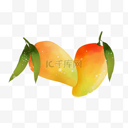 水彩夏季水果芒果