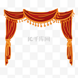 舞台红色的窗帘