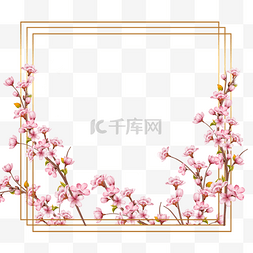 春天樱花枝条创意花卉边框