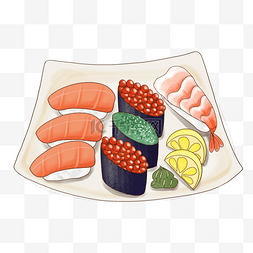 手绘日本料理图片_日式卡通刺身寿司料理