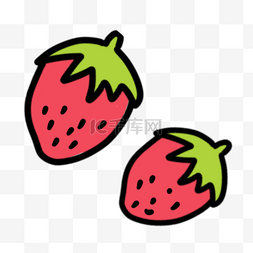 卡通夏季红色美味草莓