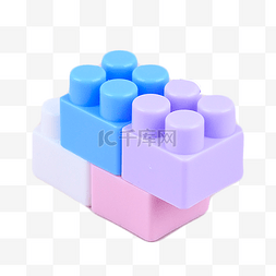 蓝紫色科技底边图片_立方体静物创意积木