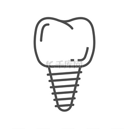 假牙图标图片_牙科植入物隔离牙齿修复符号矢量