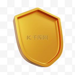 盾牌围绕小盾牌图片_3DC4D立体金色护盾