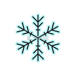 天气预报雪或霜雪花颜色轮廓图标