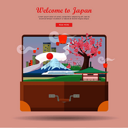 欢迎来到日本日本旅游海报设计与