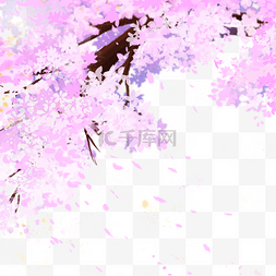 彩色盛开的樱花树
