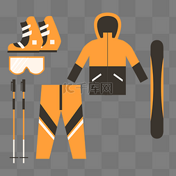 冬季滑雪用品套图冬天运动装备