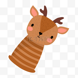 棕色可爱小鹿图片_可爱棕色小鹿手指木偶戏动物