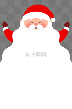 红色冬季图片_圣诞节可爱圣诞老人边框