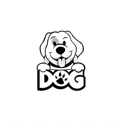 logo头型图片_狗头图标。动画片头狗面孔。狗的