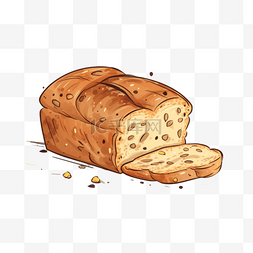 面包扁平插画手绘免抠元素