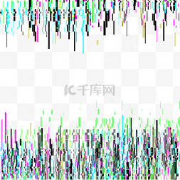 彩色抽象线条故障渐变边框