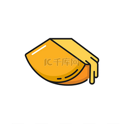 融化的奶酪分离三角形切片和奶油