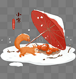 小寒冬季雪地松鼠觅食