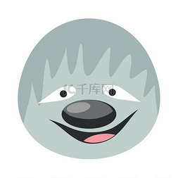 动物头像有趣图片_面向量平面设计动物头像卡通图标