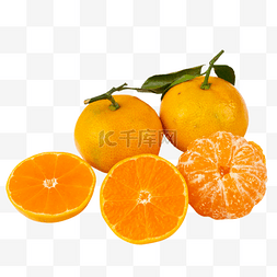 柑橘摄影图片_切开小叶橘橘子