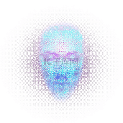 ai机器人脸图片_白色背景上带有数字的机器人脸的