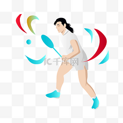 比赛竞赛图片_奥运东京奥运会打网球女孩