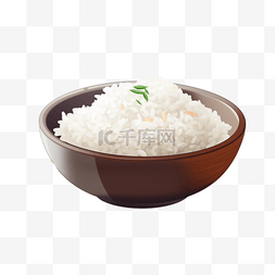 吃米饭图图片_米饭扁平插画手绘免抠元素