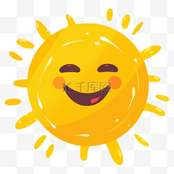 夏天小太阳图片_一个黄色可爱卡通的小太阳夏天