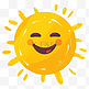 一个黄色可爱卡通的小太阳夏天