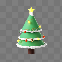 c圣诞树图片_圣诞节3D立体卡通可爱圣诞树模型