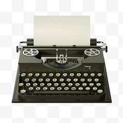 美式png图片_3d美式复古物件打字机