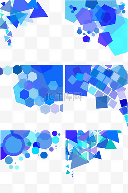 几何多边形蓝色图片_科技几何形状套图