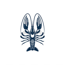 螯虾图片_龙虾海鲜动物孤立甲壳类动物与大