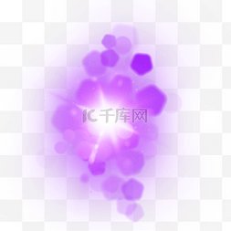 紫色六边形白色爆闪抽象光效