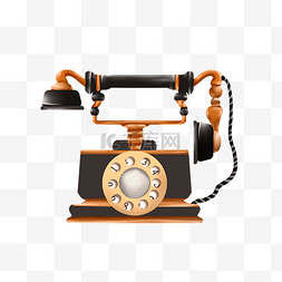 座机电话图片_立体美式复古电话机