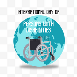 关爱国际残疾人日地球轮椅
