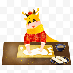 新年包饺子插画