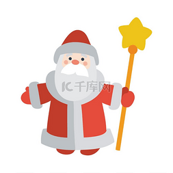 尼桑图片_有棍子的圣诞老人被隔绝了。