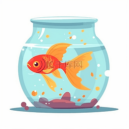 彩色浴缸卡通图片_在浴缸里游泳的金鱼