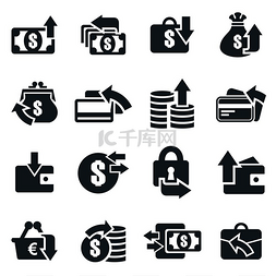 图标钱图片_一组主题业务上的图标财务