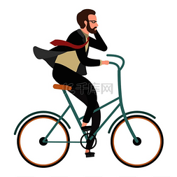 骑自行车的人。