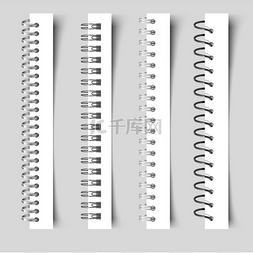 逼真的螺旋笔记本。