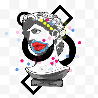 大卫蒸汽波图片素材_大卫半身像拼贴画