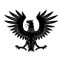 古代皇家徽章的黑色纹章鹰或中世
