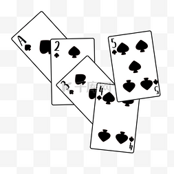 黑白扑克牌图片_玩纸牌剪贴画黑白